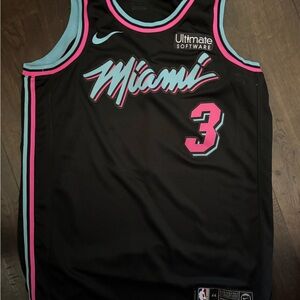 Miami D Wade Basketball Vice City Jersey with Pink and Blue Accents